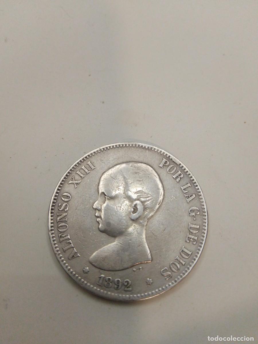 Monedas de Espa&ntilde;a: Moneda 5 pesetas Alfonso XIII 1892 plata