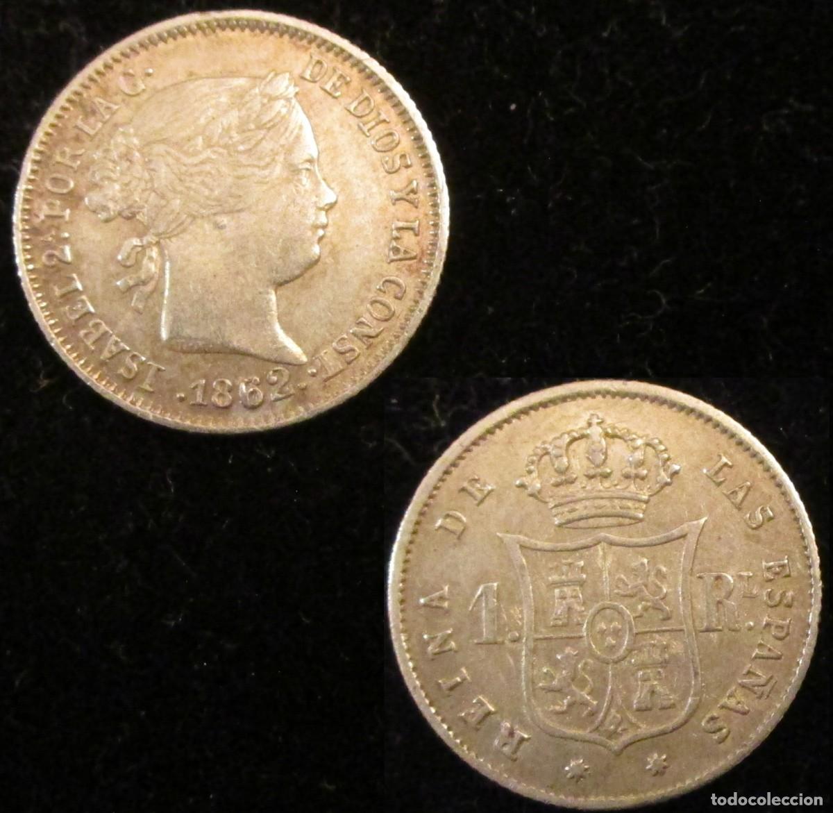 Monedas de Espa&ntilde;a: *GUTSE*812-ISABEL II, 1 REAL 1862, SEVILLA, EBC-.