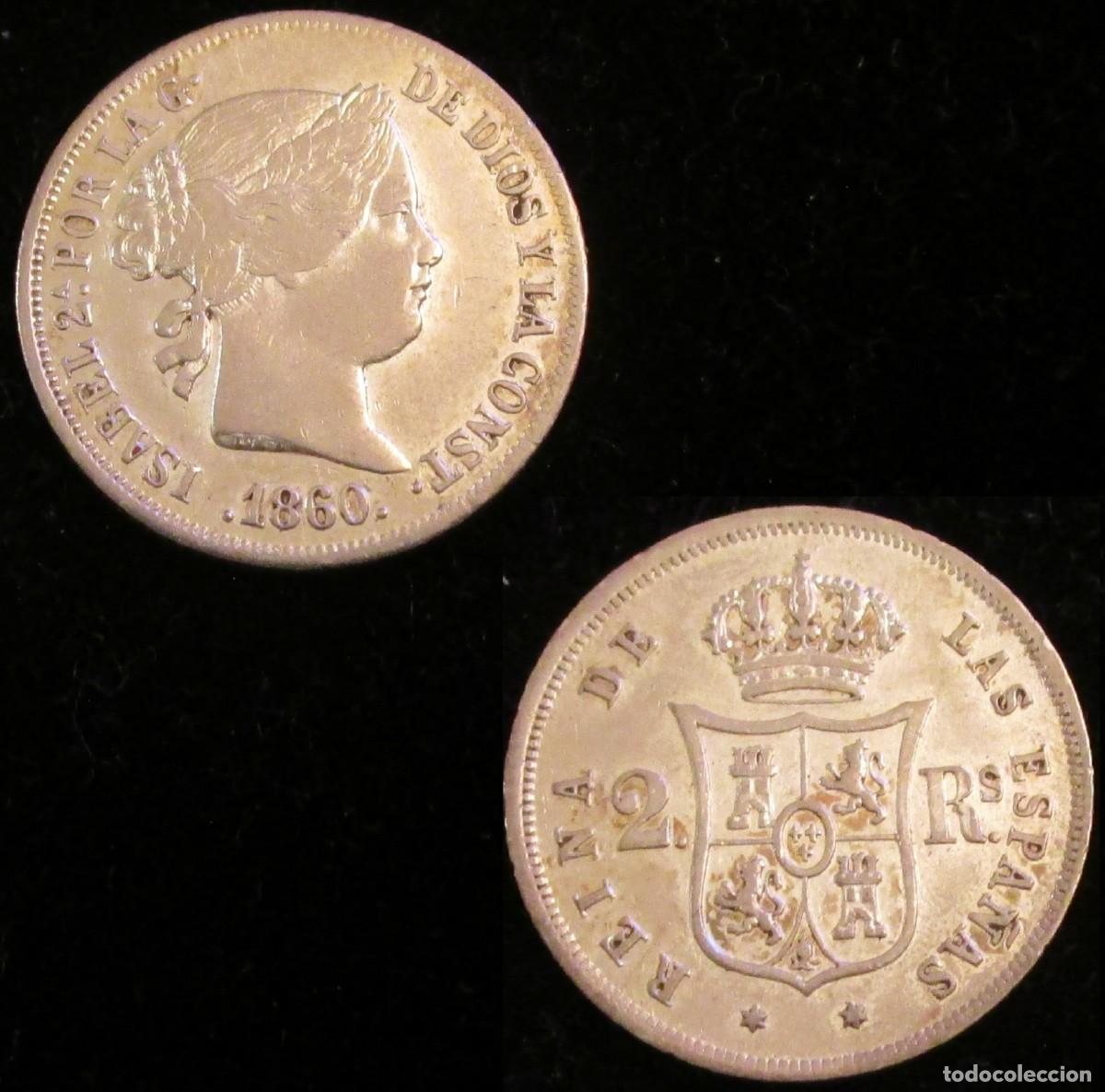 Monedas de Espa&ntilde;a: *GUTSE*813-ISABEL II, 2 REALES 1860, MADRID, EBC-.