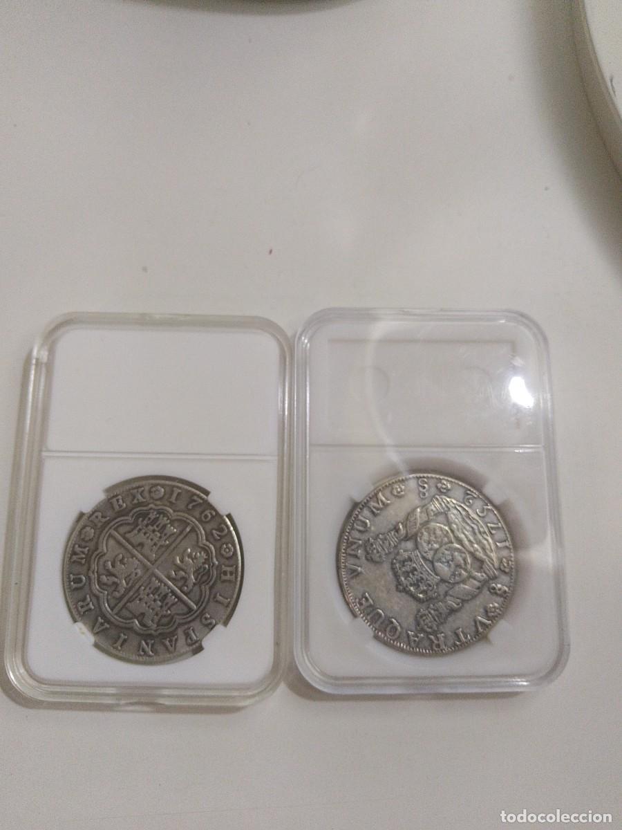 Monete da Spagna: Moneda 8 reales Carlos III y 8 reales columnarios Fernando VI