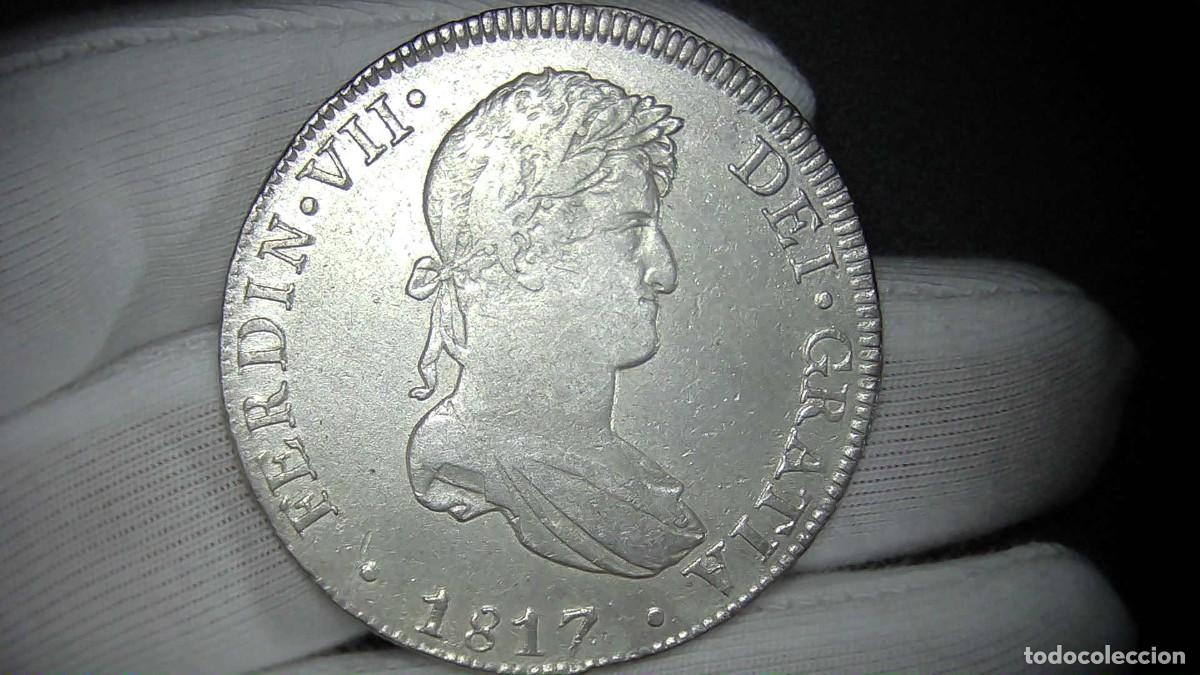 Monedas de Espa&ntilde;a: Fernando VII 8 Reales, Lima JP 1817, Busto propio EBC-/EBC