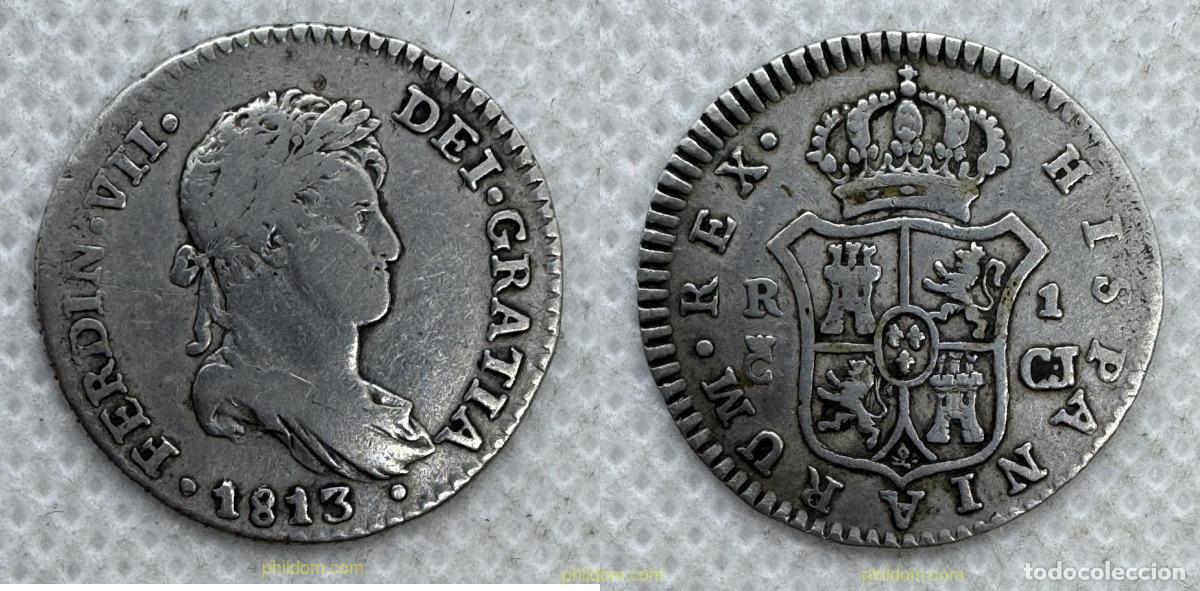 Monedas de Espa&ntilde;a: 5424 ESPA&Ntilde;A 1813 FERNANDO VII C&Aacute;DIZ CJ 1 REAL