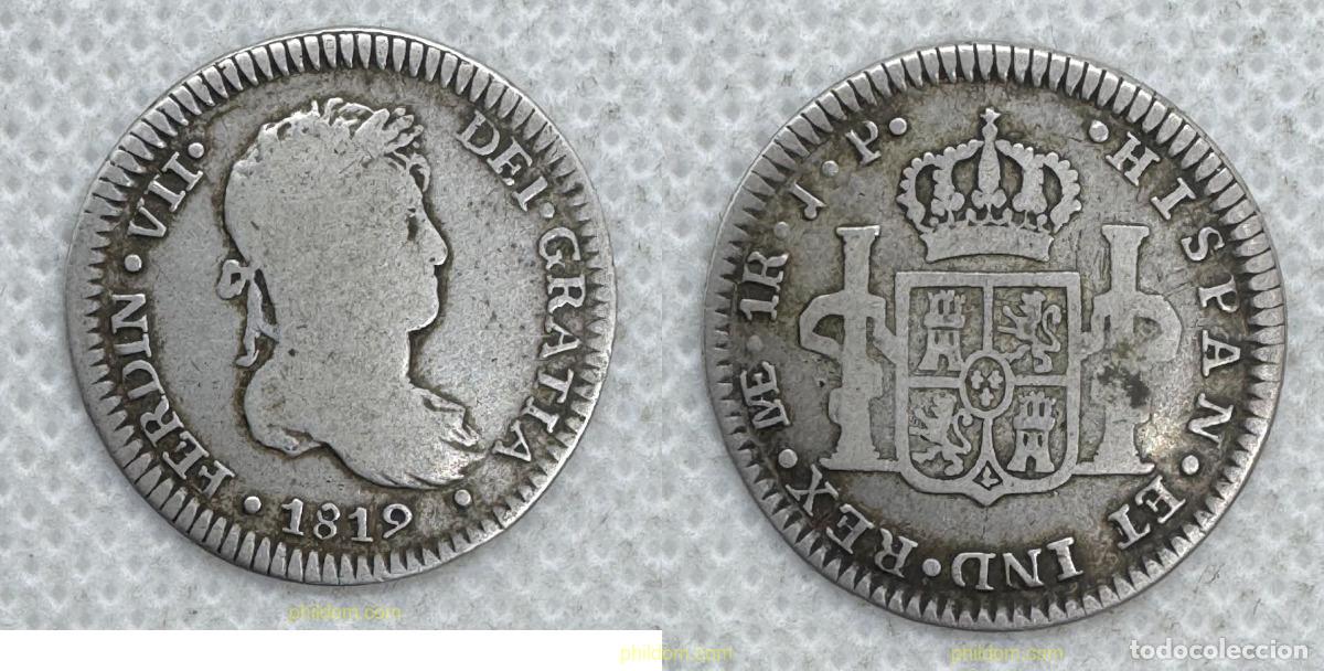 Monedas de Espa&ntilde;a: 5421 ESPA&Ntilde;A 1819 FERNANDO VII. LIMA. JP. 1 REAL.