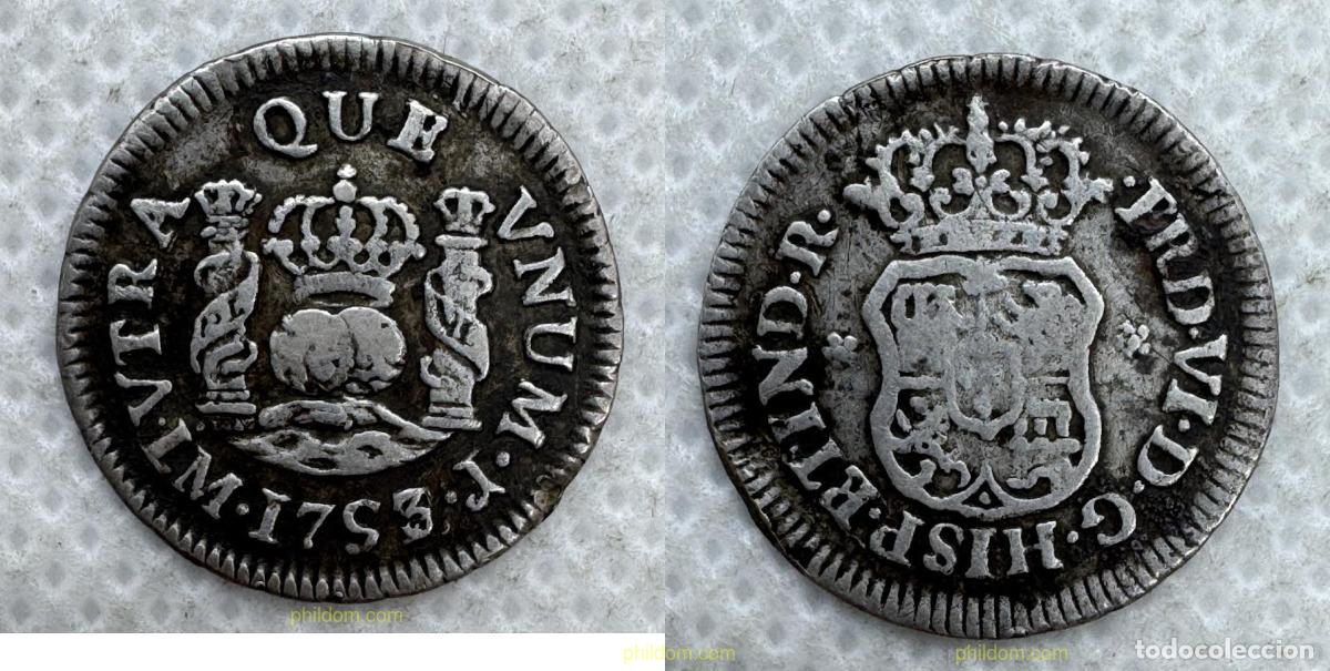 Monedas de Espa&ntilde;a: 5422 ESPA&Ntilde;A 1753 FERNANDO VI, 1/2 Real,lima 1753