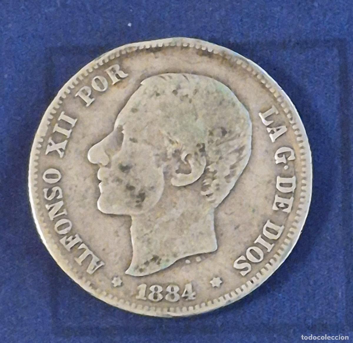 Coins of Spain: Moneda de plata 2 pesetas a&ntilde;o 1884 Alfonso XII