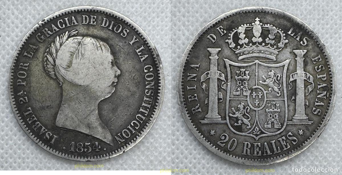 Monedas de Espa&ntilde;a: 5436 ESPA&Ntilde;A 1854 ISABEL II 20 REALES 1854 MADRID