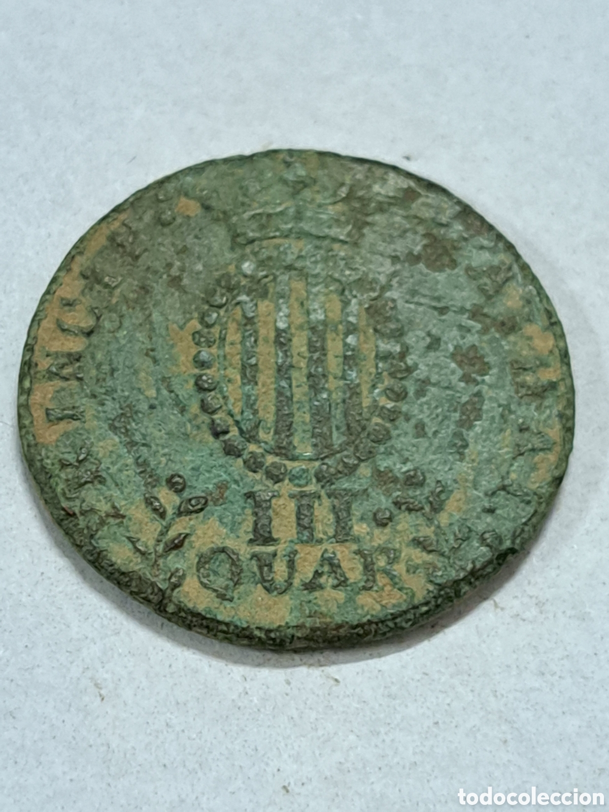 Monedas de Espa&ntilde;a: 3 quartos de Fernando VII a&ntilde;o 1812