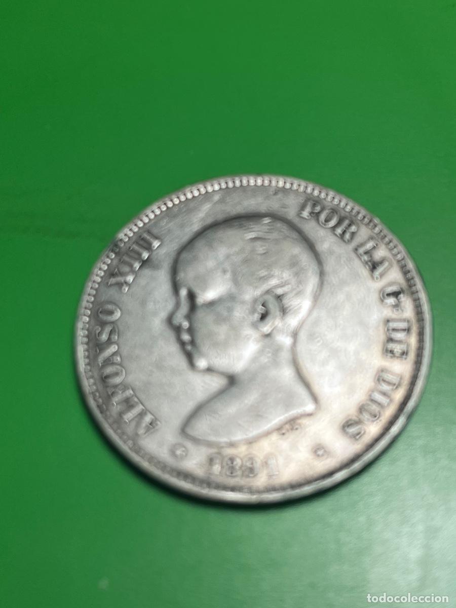 Monedas de Espa&ntilde;a: 1891. Alfonso XIII. 5 pesetas de plata