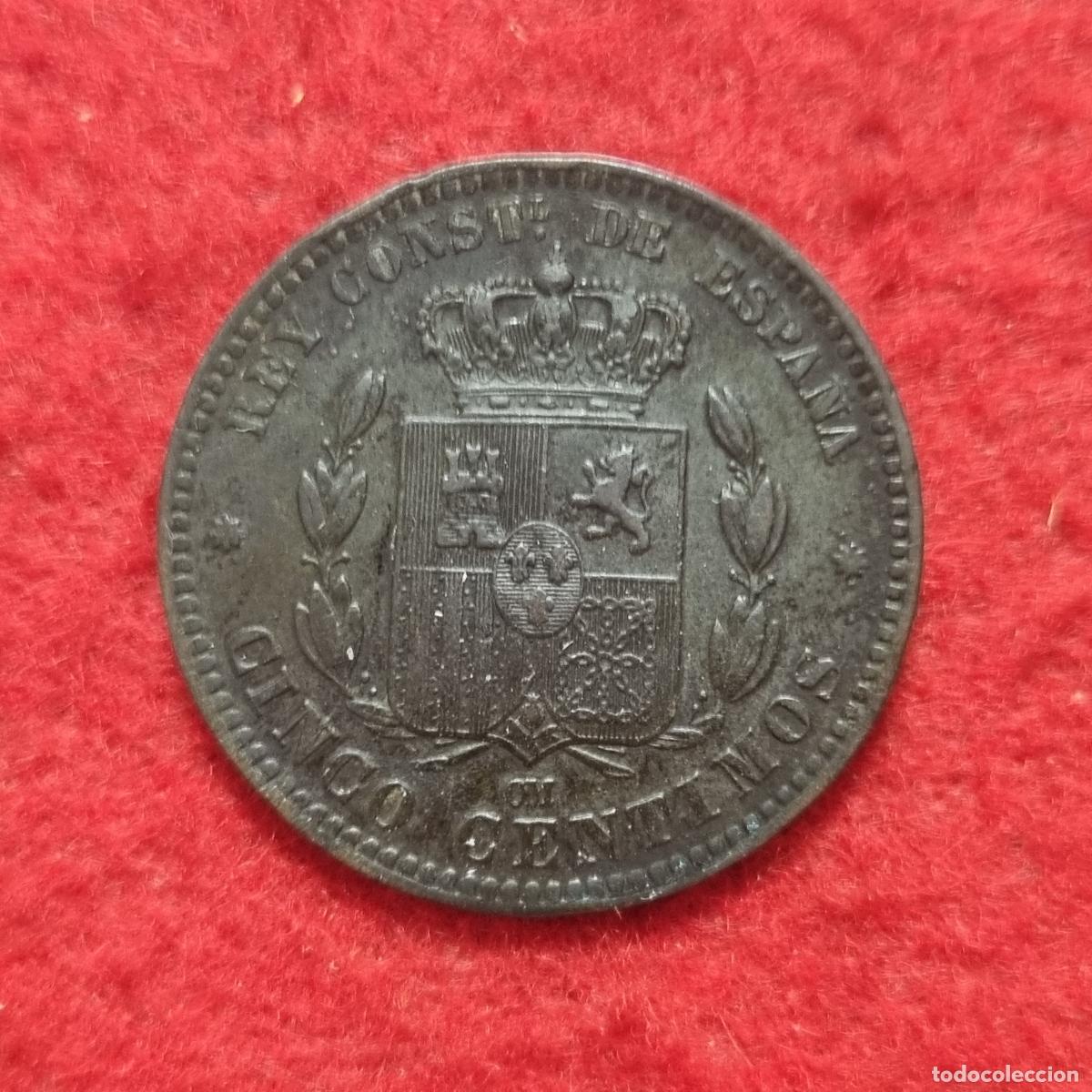 Monedas de Espa&ntilde;a: MONEDA 5 CENTIMOS 1879 COBRE EBC ORIGINAL C39 - Foto 2