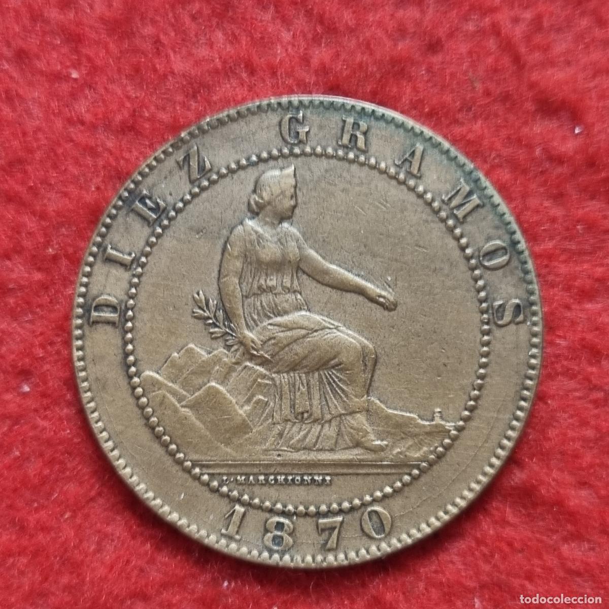 Monedas de Espa&ntilde;a: MONEDA 10 CENTIMOS 1870 COBRE EBC ORIGINAL C39