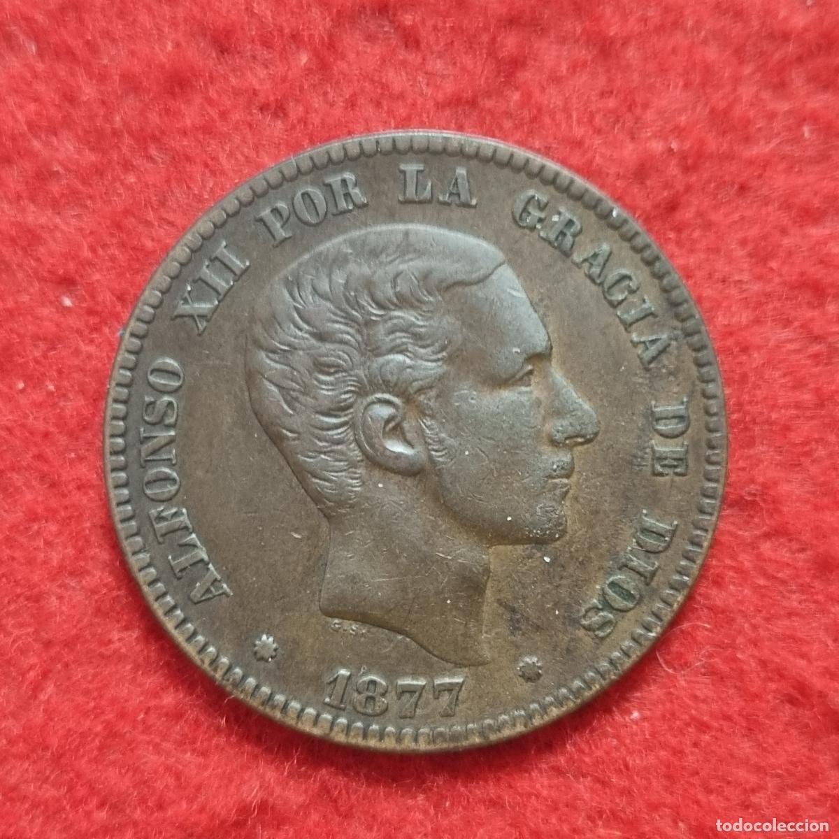 Monedas de Espa&ntilde;a: MONEDA 10 CENTIMOS 1877 COBRE EBC- ORIGINAL C39