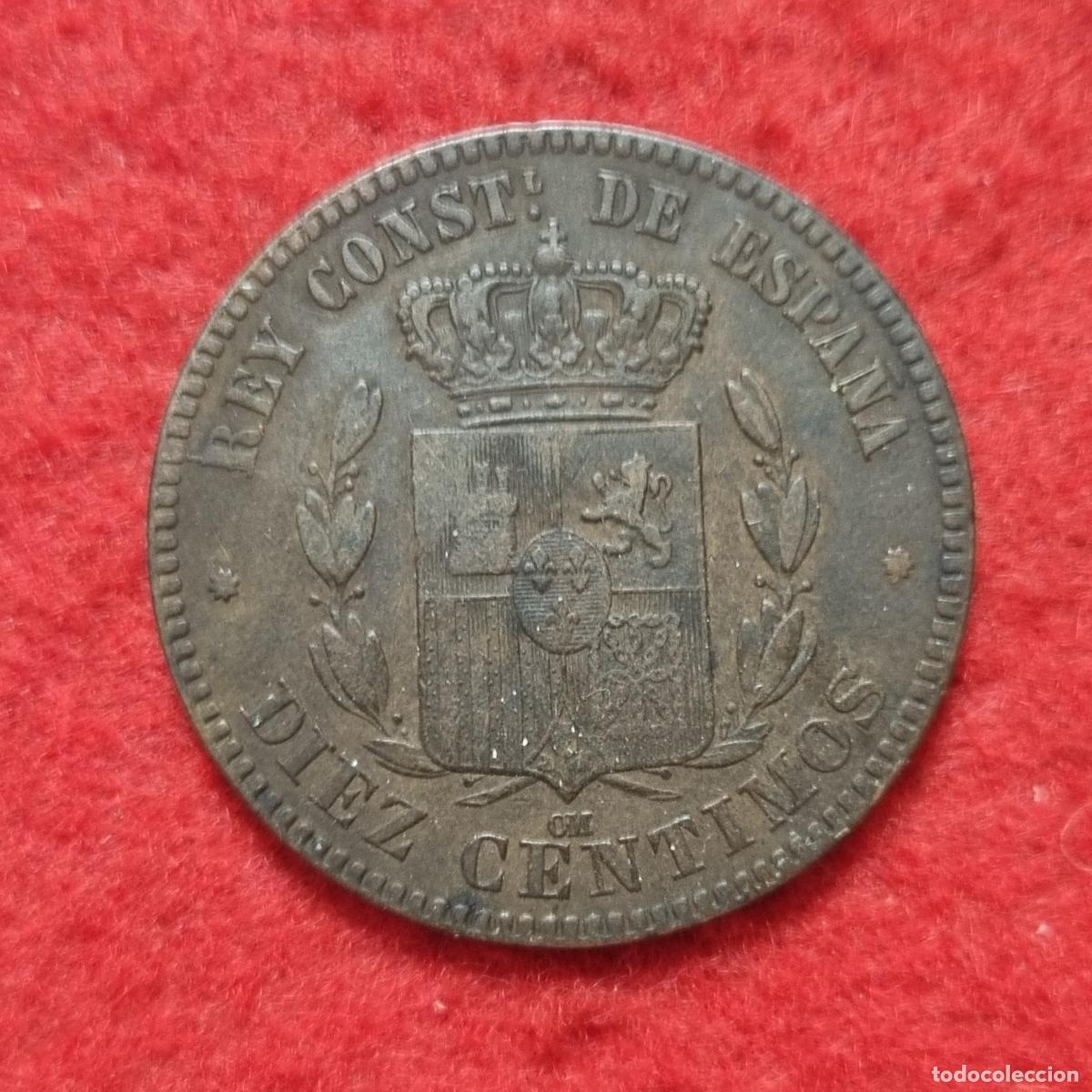 Monedas de Espa&ntilde;a: MONEDA 10 CENTIMOS 1878 COBRE EBC- ORIGINAL C39 - Foto 2