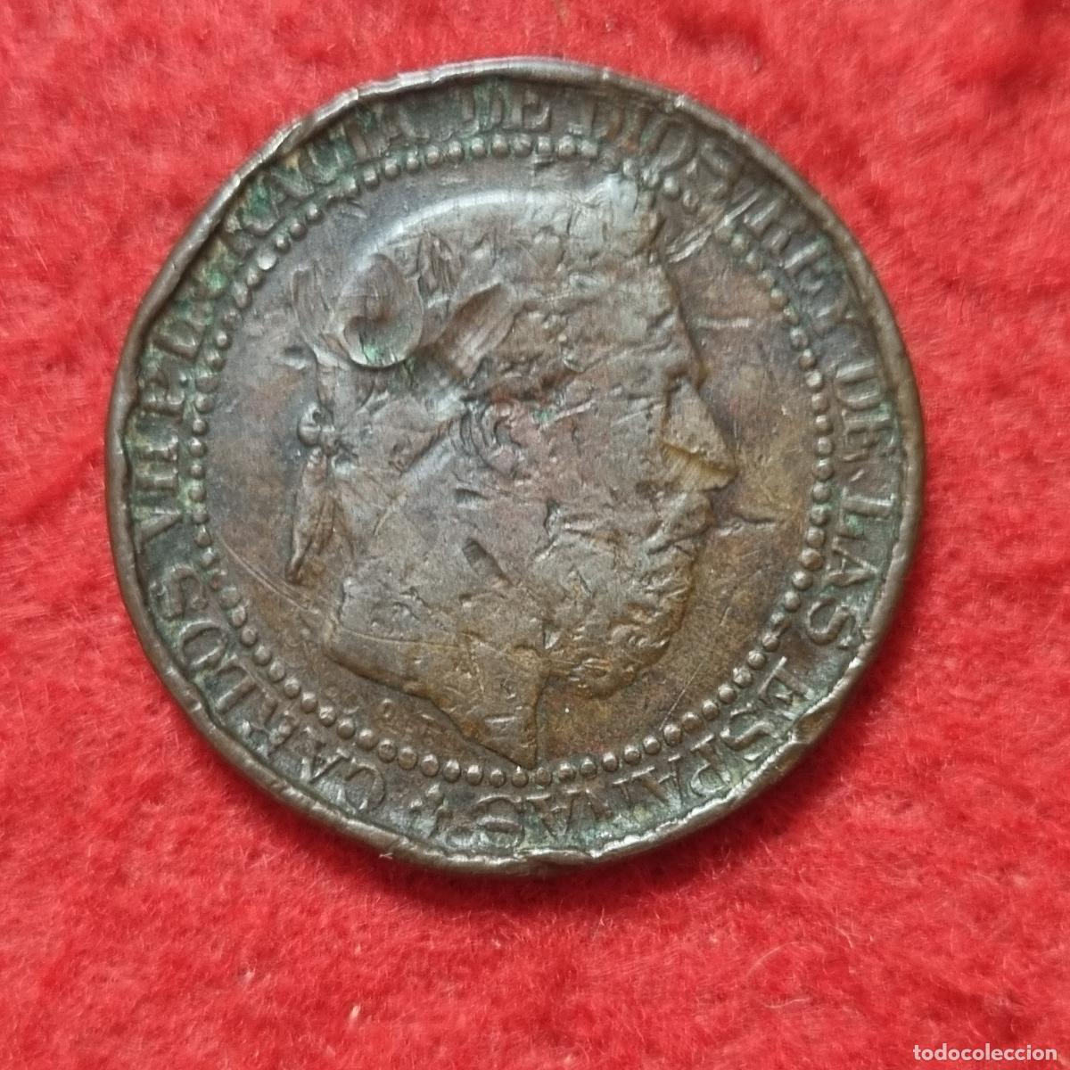 Monedas de Espa&ntilde;a: MONEDA CARLOS VII CARLISTA 10 CENTIMOS 1875 COBRE EBC- ORIGINAL C39