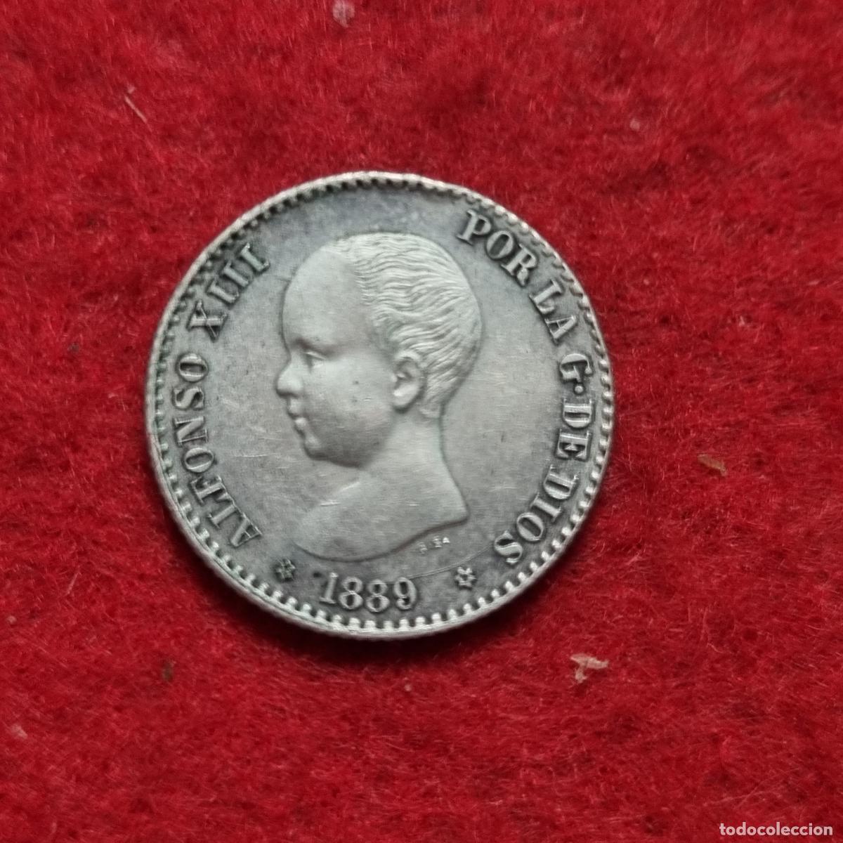 Monedas de Espa&ntilde;a: MONEDA 50 CENTIMOS PLATA 1889 MBC+ ESTRELLAS VISIBLES 8 9 ORIGINAL C39