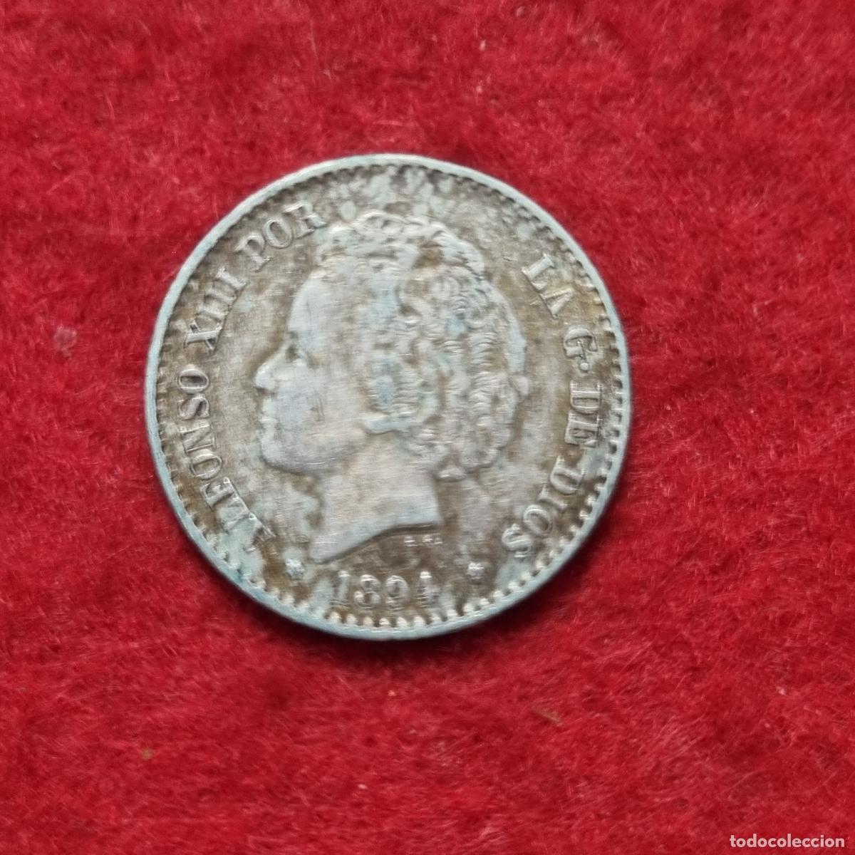 Monedas de Espa&ntilde;a: MONEDA 50 CENTIMOS PLATA 1894 MBC+ ESTRELLAS VISIBLES 9 4 ORIGINAL C39