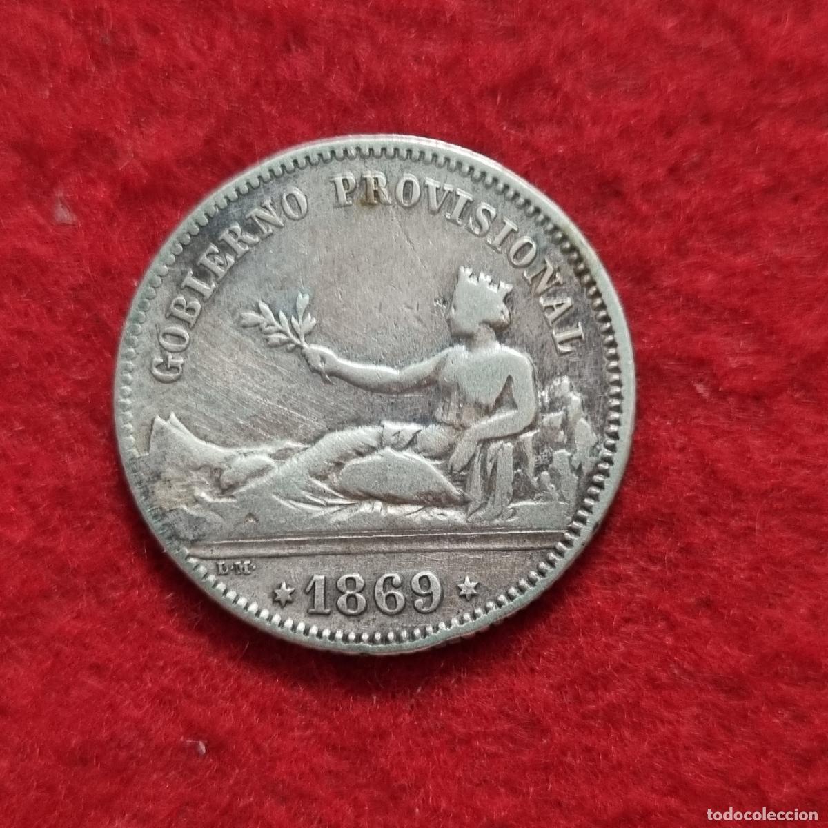 Monedas de Espa&ntilde;a: MONEDA 1 PESETA PLATA 1869 GOBIERNO PROVISIONAL MBC+ ORIGINAL C39