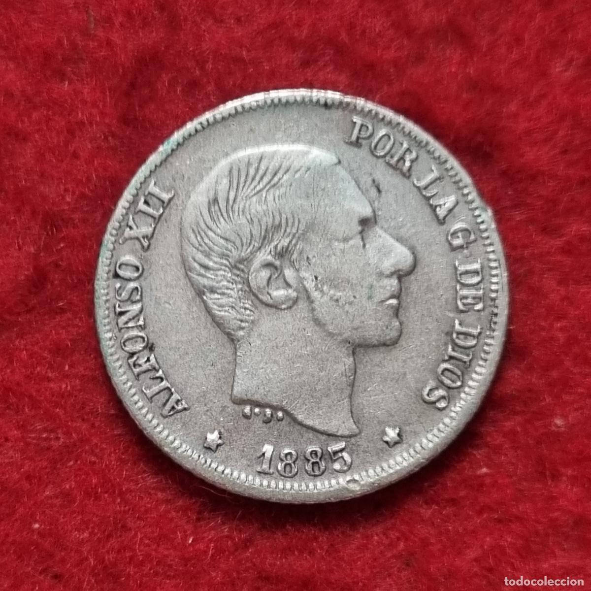 Monedas de Espa&ntilde;a: MONEDA PLATA 10 CENTAVOS DE PESO MANILA 1885 FILIPINAS MBC+ ORIGINAL C39