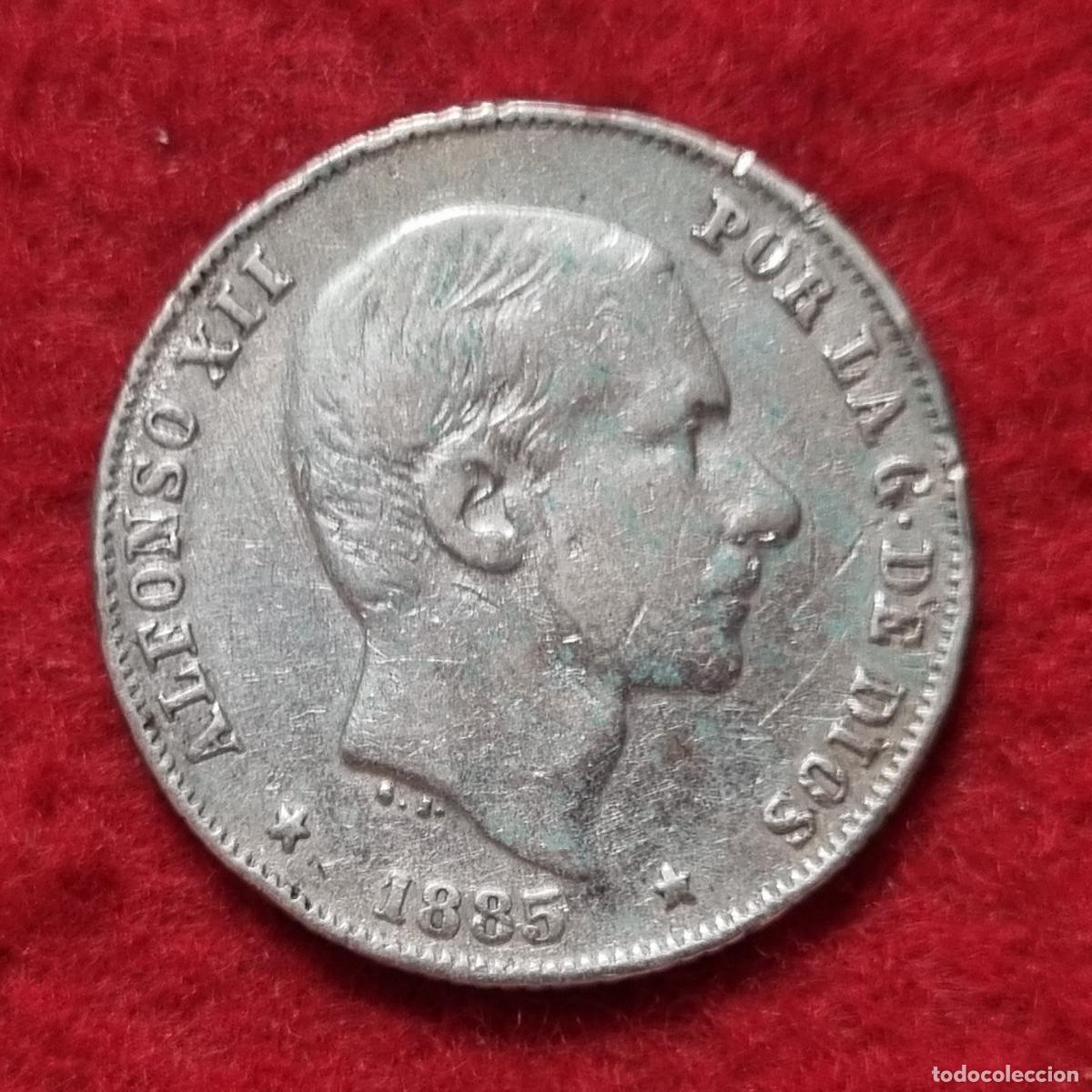 Monedas de Espa&ntilde;a: MONEDA PLATA 20 CENTAVOS DE PESO MANILA 1885 FILIPINAS MBC ORIGINAL C39