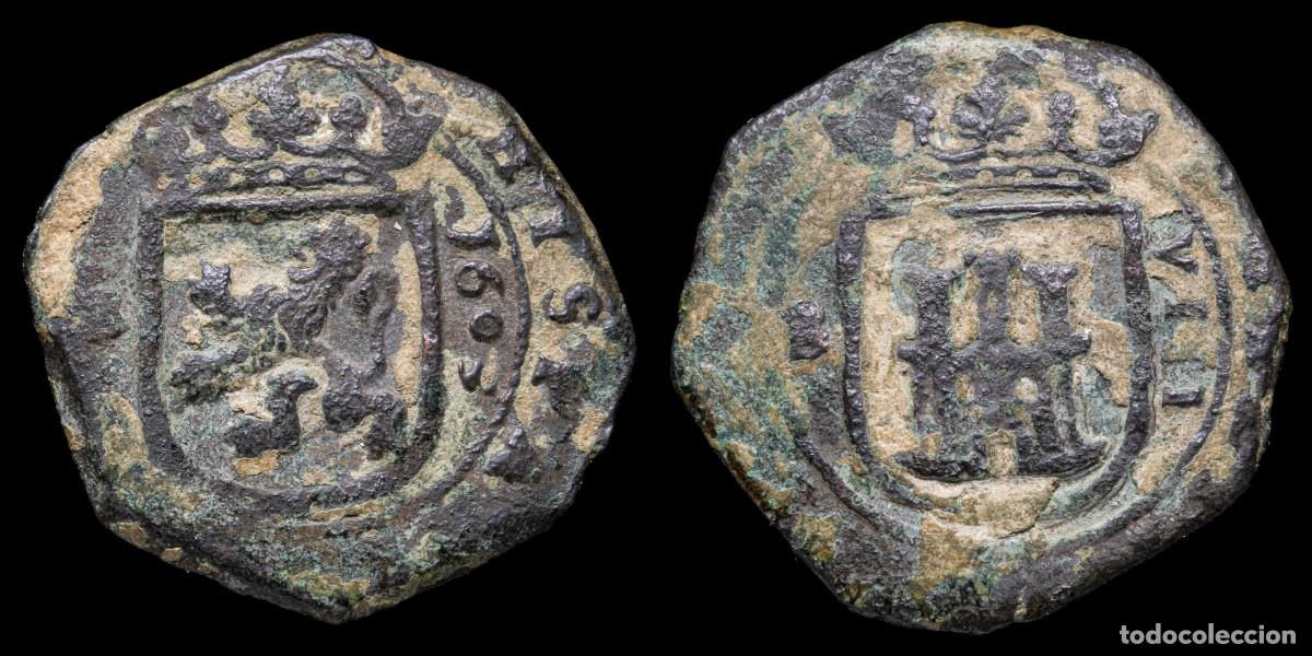Moedas de Espanha: 1603, 8 Maravedis Philips III, Burgos Mint - 24 mm / 4,84 gr.