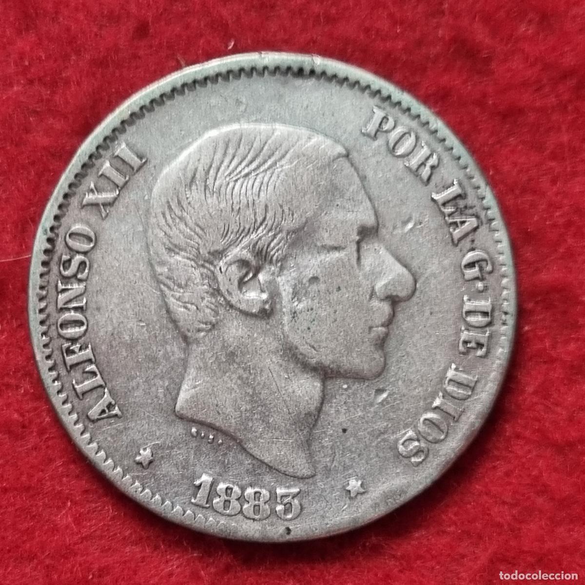 Monedas de Espa&ntilde;a: MONEDA PLATA 50 CENTAVOS DE PESO MANILA 1883 FILIPINAS MBC+ ORIGINAL C39