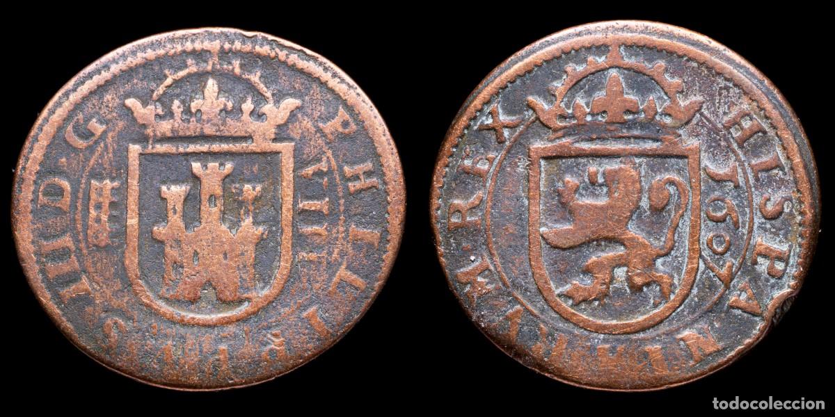 Monedas de Espa&ntilde;a: 1607, 8 Maravedis Philips III, Segovia Mint - 27 mm / 5,61 gr.