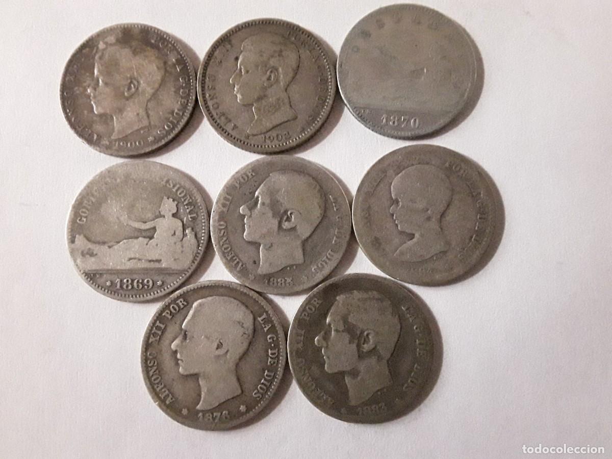 Monedas de Espa&ntilde;a: ESPA&Ntilde;A - LOTE 8 MONEDAS 1 PESETA DE PLATA DIFERENTES.