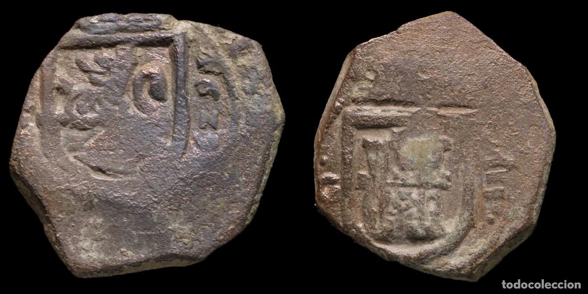 Moedas de Espanha: 1623, 8 Maravedis Philips IV, Cuenca Mint - 24 mm / 8,44 gr.
