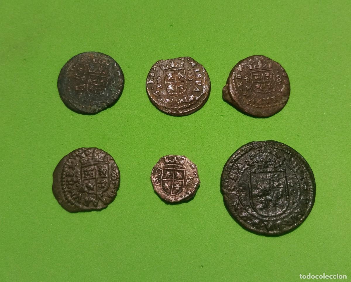 Monedas de Espa&ntilde;a: Lote de monedas de Felipe iv y Felipe iii Austrias a examinar y catalogar