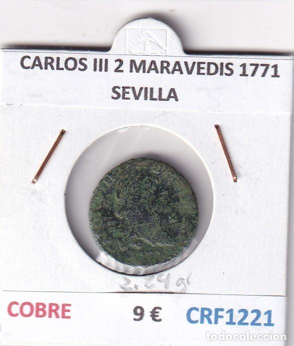 Monete da Spagna: CRF1221 MONEDA ESPA&Ntilde;A CARLOS III 2 MARAVEDIS 1771 SEVILLA COBRE