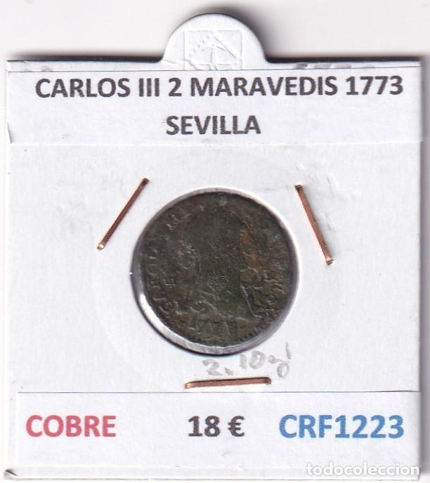 Monete da Spagna: CRF1223 MONEDA ESPA&Ntilde;A CARLOS III 2 MARAVEDIS 1773 SEVILLA COBRE