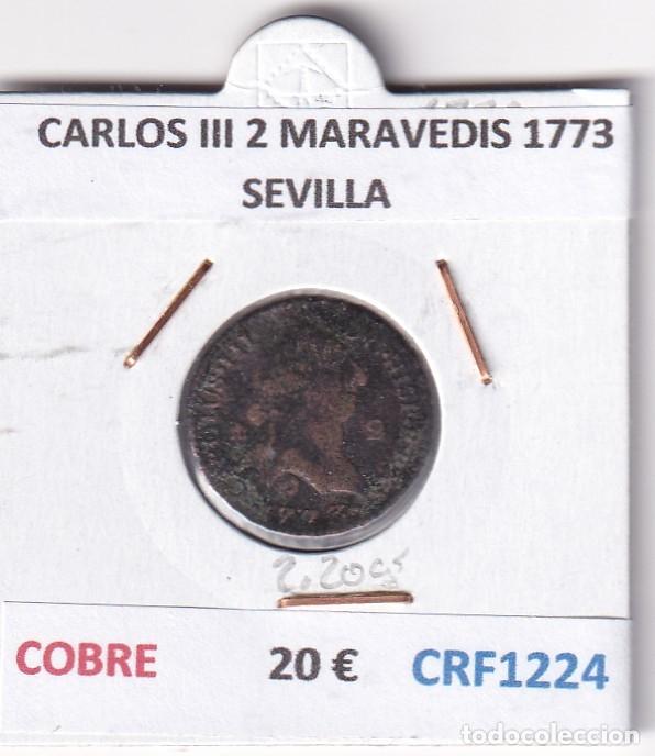 Monete da Spagna: CRF1224 MONEDA ESPA&Ntilde;A CARLOS III 2 MARAVEDIS 1773 SEVILLA COBRE