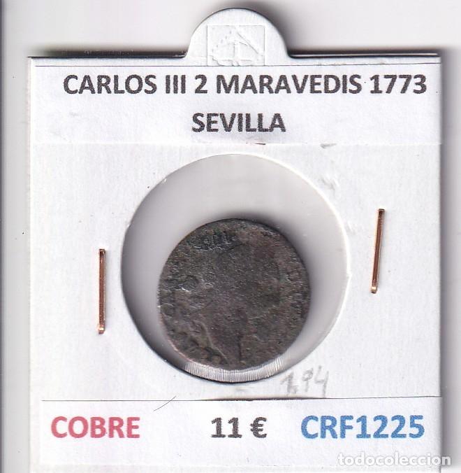 Monete da Spagna: CRF1225 MONEDA ESPA&Ntilde;A CARLOS III 2 MARAVEDIS 1773 SEVILLA COBRE
