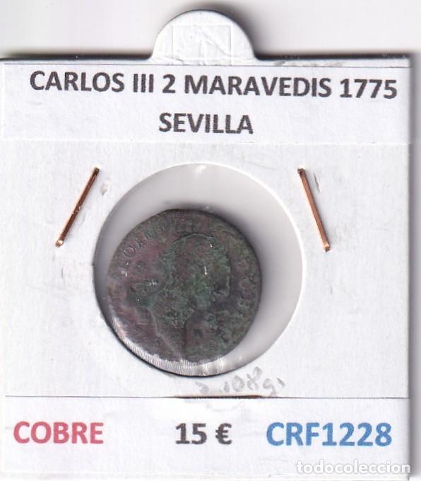 Coins of Spain: CRF1228 MONEDA ESPA&Ntilde;A CARLOS III 2 MARAVEDIS 1775 SEVILLA COBRE