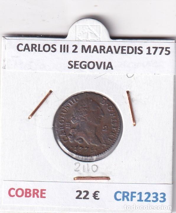 Coins of Spain: CRF1233 MONEDA ESPA&Ntilde;A CARLOS III 2 MARAVEDIS 1775 SEGOVIA COBRE