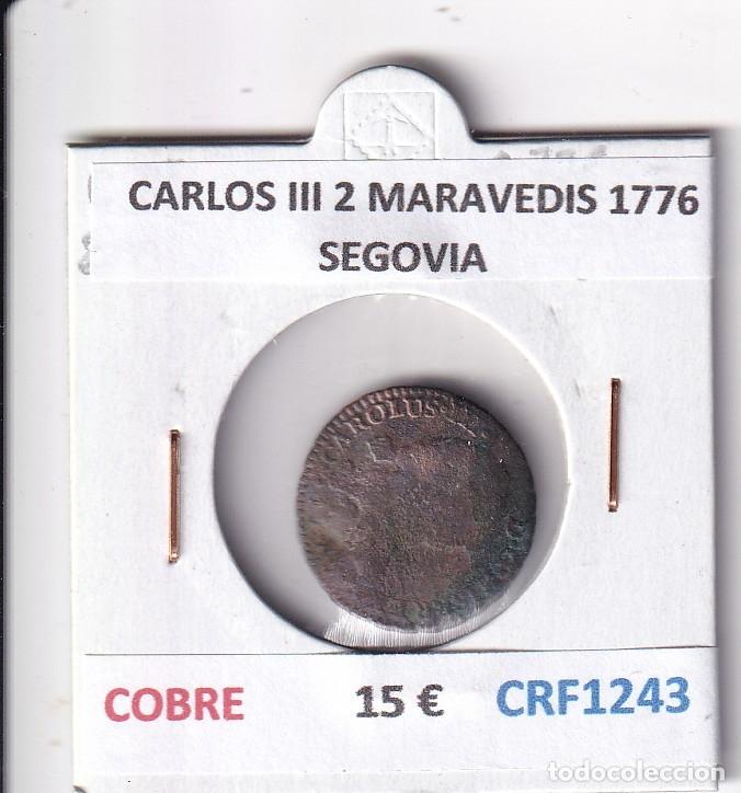 Coins of Spain: CRF1243 MONEDA ESPA&Ntilde;A CARLOS III 2 MARAVEDIS 1776 SEGOVIA COBRE