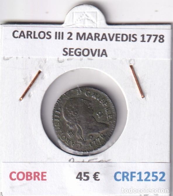 Coins of Spain: CRF1252 MONEDA ESPA&Ntilde;A CARLOS III 2 MARAVEDIS 1778 SEGOVIA COBRE