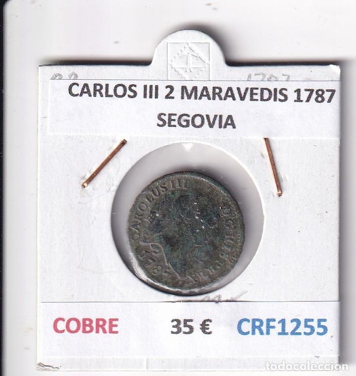 Coins of Spain: CRF1255 MONEDA ESPA&Ntilde;A CARLOS III 2 MARAVEDIS 1787 SEGOVIA COBRE
