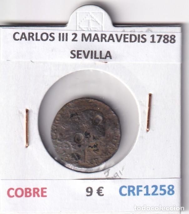 Moedas de Espanha: CRF1258 MONEDA ESPA&Ntilde;A CARLOS III 2 MARAVEDIS 1788 SEVILLA COBRE