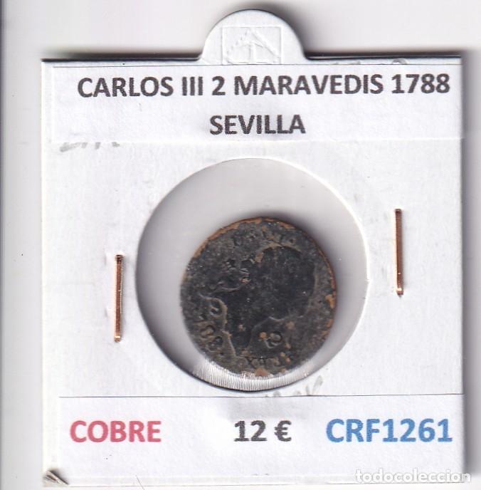 Moedas de Espanha: CRF1261 MONEDA ESPA&Ntilde;A CARLOS III 2 MARAVEDIS 1788 SEVILLA COBRE