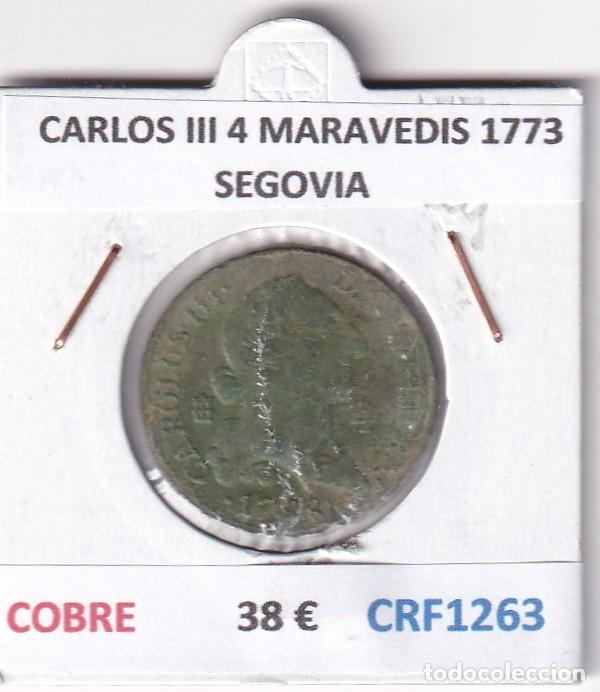 Moedas de Espanha: CRF1263 MONEDA ESPA&Ntilde;A CARLOS III 4 MARAVEDIS 1773 SEGOVIA COBRE