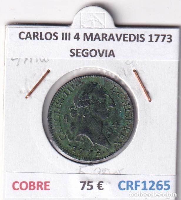 Moedas de Espanha: CRF1265 MONEDA ESPA&Ntilde;A CARLOS III 4 MARAVEDIS 1773 SEGOVIA COBRE