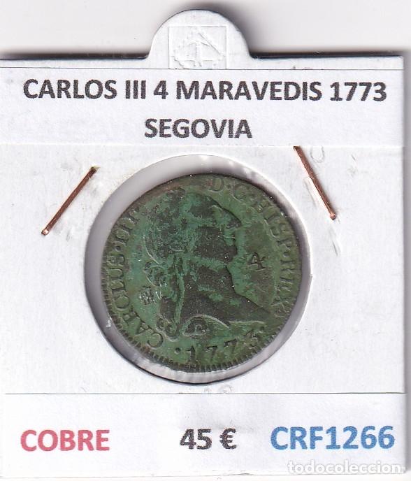 Moedas de Espanha: CRF1266 MONEDA ESPA&Ntilde;A CARLOS III 4 MARAVEDIS 1773 SEGOVIA COBRE