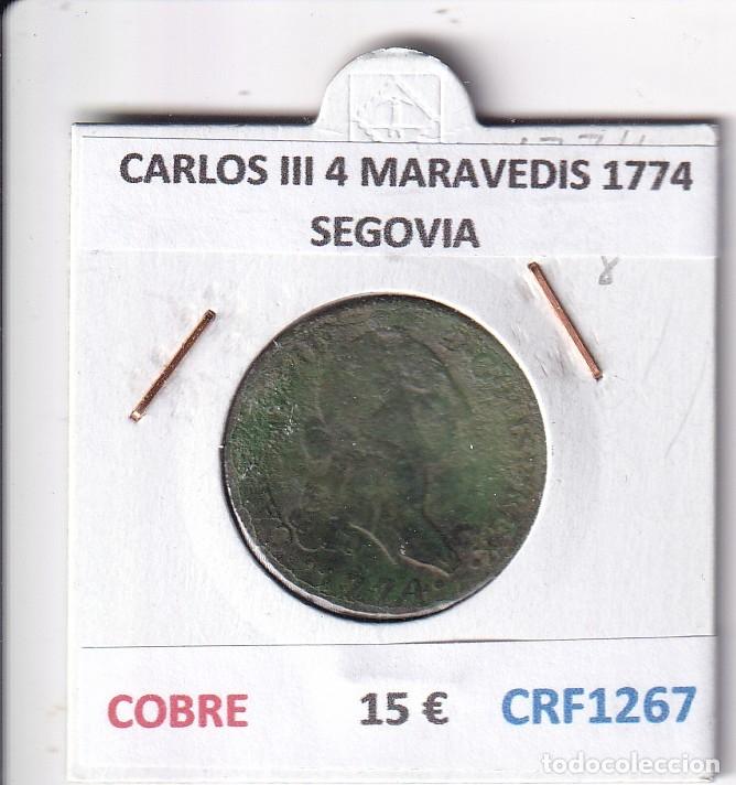 Moedas de Espanha: CRF1267 MONEDA ESPA&Ntilde;A CARLOS III 4 MARAVEDIS 1774 SEGOVIA COBRE