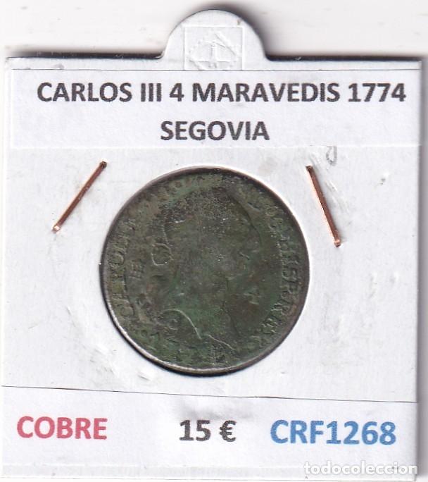 Moedas de Espanha: CRF1268 MONEDA ESPA&Ntilde;A CARLOS III 4 MARAVEDIS 1774 SEGOVIA COBRE