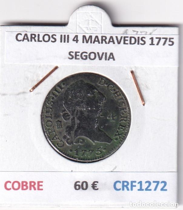 Moedas de Espanha: CRF1272 MONEDA ESPA&Ntilde;A CARLOS III 4 MARAVEDIS 1775 SEGOVIA COBRE