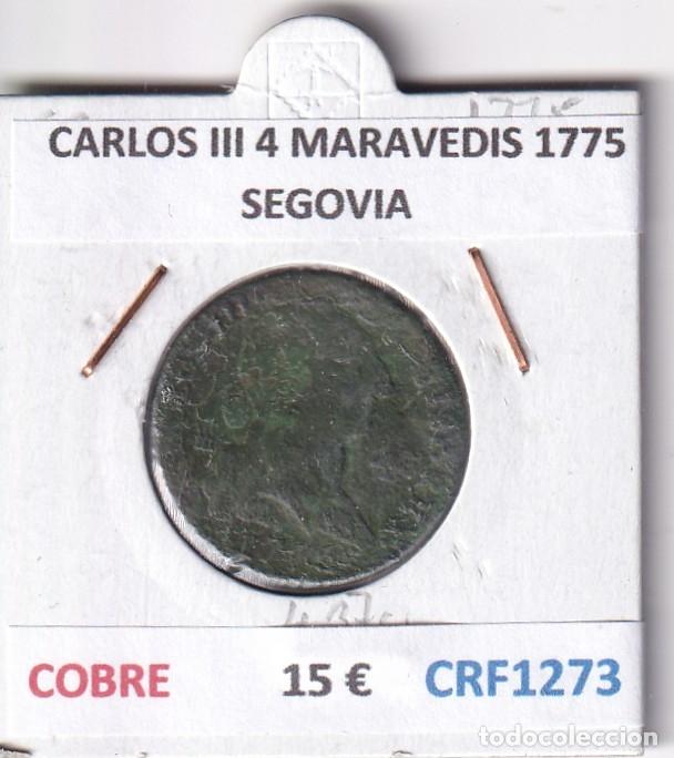 Moedas de Espanha: CRF1273 MONEDA ESPA&Ntilde;A CARLOS III 4 MARAVEDIS 1775 SEGOVIA COBRE