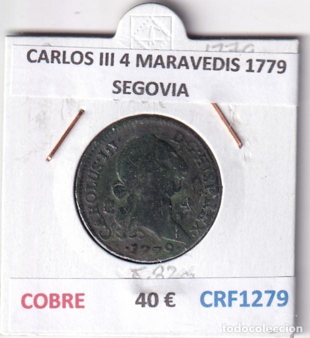Moedas de Espanha: CRF1279 MONEDA ESPA&Ntilde;A CARLOS III 4 MARAVEDIS 1779 SEGOVIA COBRE