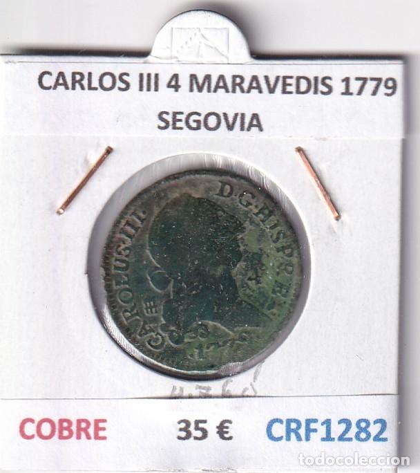 Moedas de Espanha: CRF1282 MONEDA ESPA&Ntilde;A CARLOS III 4 MARAVEDIS 1779 SEGOVIA COBRE