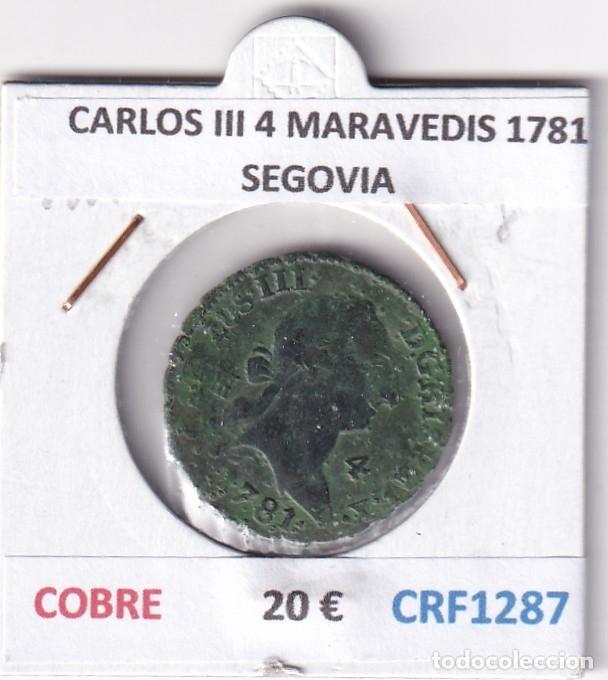 Monete da Spagna: CRF1287 MONEDA ESPA&Ntilde;A CARLOS III 4 MARAVEDIS 1781 SEGOVIA COBRE