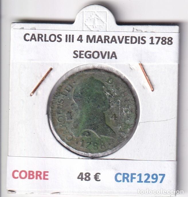 Coins of Spain: CRF1297 MONEDA ESPA&Ntilde;A CARLOS III 4 MARAVEDIS 1788 SEGOVIA COBRE